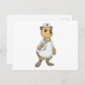 Meerkat als Krankenschwester mit Herz Postkarte (Vorne/Hinten)