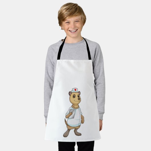 Meerkat als Krankenschwester mit Herz Schürze (Getragen)