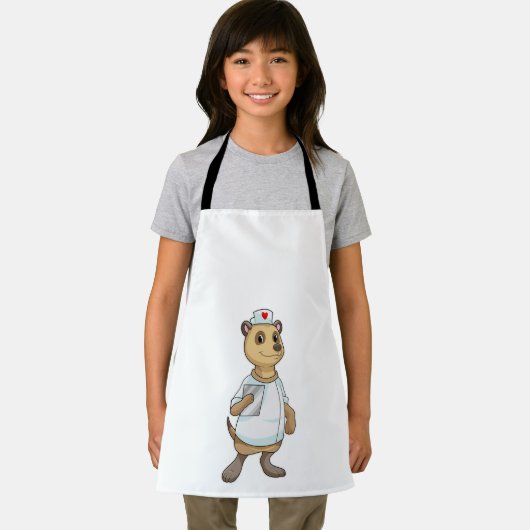 Meerkat als Krankenschwester mit Herz Schürze (Insitu)