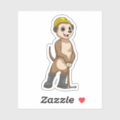 Meerkat als Miner mit Pickaxe Aufkleber (Blatt)