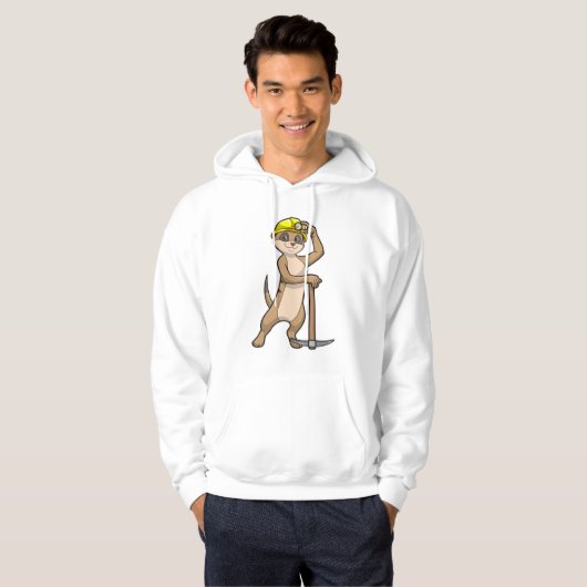 Meerkat als Miner mit Pickaxe Hoodie (Vorne ganz)