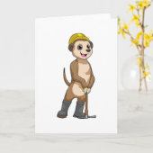 Meerkat als Miner mit Pickaxe Karte (Gelbe Blume)