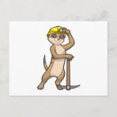 Meerkat als Miner mit Pickaxe Postkarte (Vorderseite)