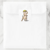 Meerkat als Miner mit Pickaxe Quadratischer Aufkleber (Tasche)