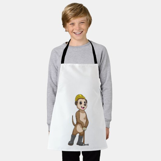 Meerkat als Miner mit Pickaxe Schürze (Getragen)