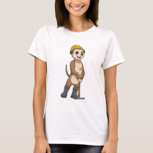 Meerkat als Miner mit Pickaxe T-Shirt