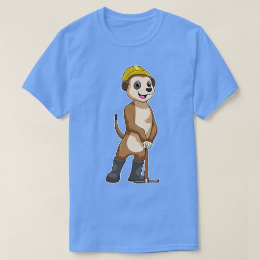 Meerkat als Miner mit Pickaxe T-Shirt (Design vorne)