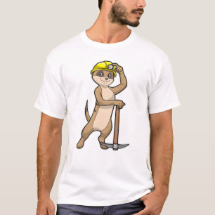 Meerkat als Miner mit Pickaxe T-Shirt