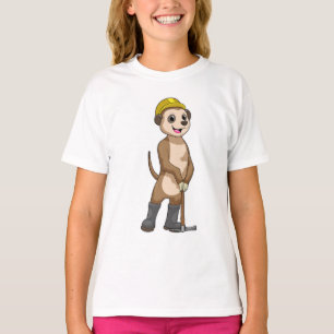 Meerkat als Miner mit Pickaxe T-Shirt