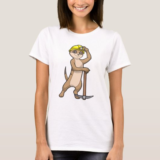 Meerkat als Miner mit Pickaxe T-Shirt (Vorderseite)
