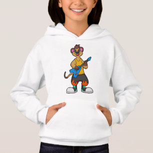 Meerkat als Musiker mit Gitarre Hoodie