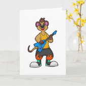 Meerkat als Musiker mit Gitarre Karte (Gelbe Blume)