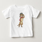 Meerkat als Pilot mit Pilotin Baby T-shirt (Vorderseite)
