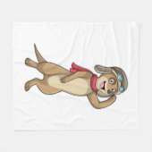 Meerkat als Pilot mit Pilotin Fleecedecke (Vorderseite (Horizontal))