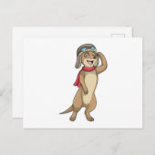 Meerkat als Pilot mit Pilotin Postkarte (Vorne/Hinten)
