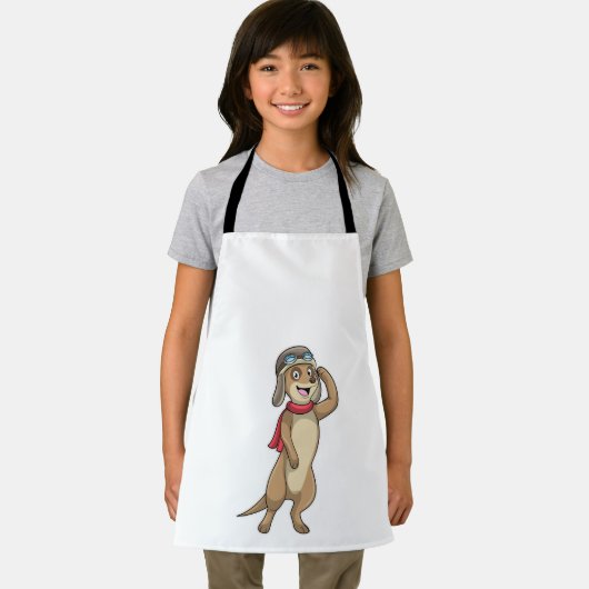 Meerkat als Pilot mit Pilotin Schürze (Insitu)