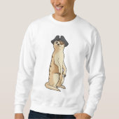 Meerkat als Pirate mit Piratenhut Sweatshirt (Vorderseite)
