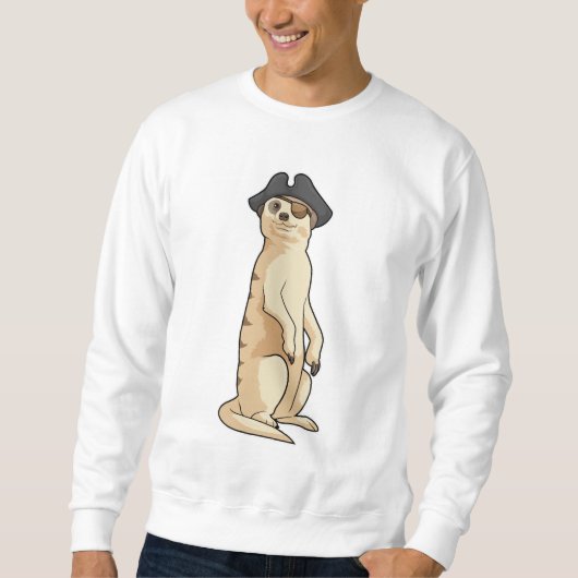 Meerkat als Pirate mit Piratenhut Sweatshirt (Vorderseite)