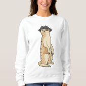 Meerkat als Pirate mit Piratenhut Sweatshirt (Vorderseite)