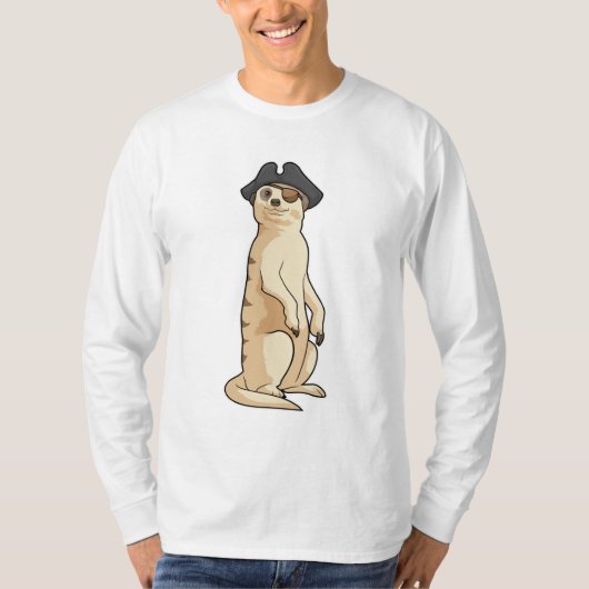 Meerkat als Pirate mit Piratenhut T-Shirt (Vorderseite)