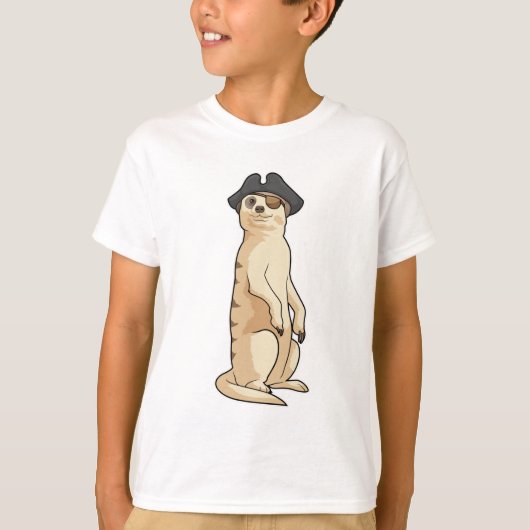 Meerkat als Pirate mit Piratenhut T-Shirt (Vorderseite)