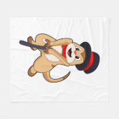 Meerkat als Rentnerin mit Gehstock Fleecedecke (Vorderseite (Horizontal))