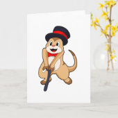 Meerkat als Rentnerin mit Gehstock Karte (Gelbe Blume)
