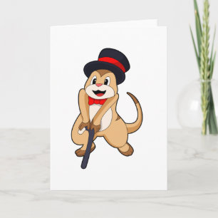 Meerkat als Rentnerin mit Gehstock Karte