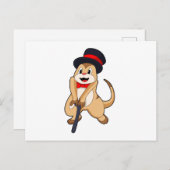 Meerkat als Rentnerin mit Gehstock Postkarte (Vorne/Hinten)