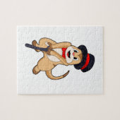 Meerkat als Rentnerin mit Gehstock Puzzle (Horizontal)