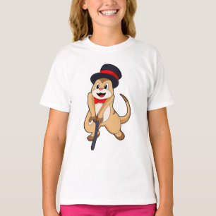 Meerkat als Rentnerin mit Gehstock T-Shirt