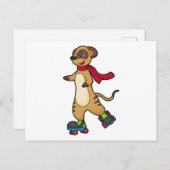Meerkat als Skater mit Roller-Skaten Postkarte (Vorne/Hinten)