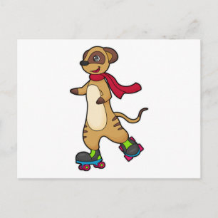 Meerkat als Skater mit Roller-Skaten Postkarte