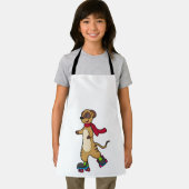 Meerkat als Skater mit Roller-Skaten Schürze (Insitu)