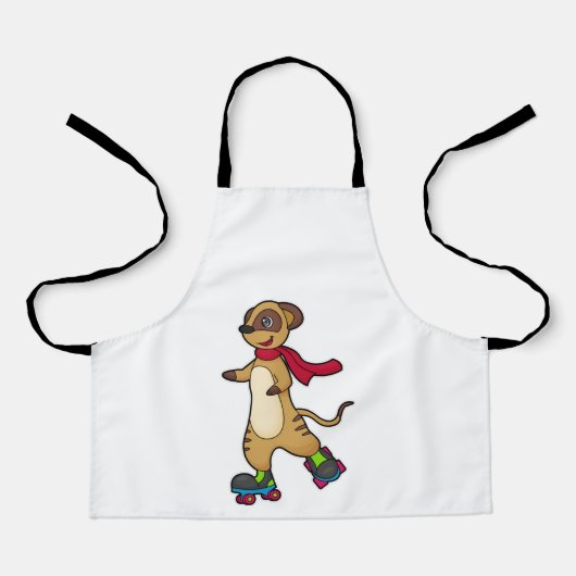 Meerkat als Skater mit Roller-Skaten Schürze (Vorderseite)