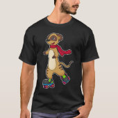 Meerkat als Skater mit Roller-Skaten T-Shirt (Vorderseite)