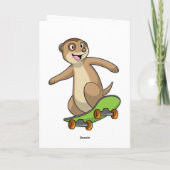 Meerkat als Skater mit Skateboard Karte (Rückseite)