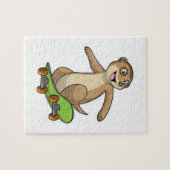 Meerkat als Skater mit Skateboard Puzzle (Horizontal)