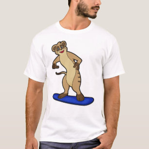Meerkat als Snowboarder mit Snowboard T-Shirt