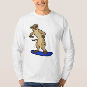 Meerkat als Snowboarder mit Snowboard T-Shirt