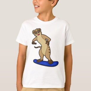 Meerkat als Snowboarder mit Snowboard T-Shirt