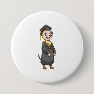 Meerkat als Student mit Diplom Button