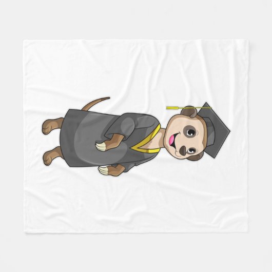 Meerkat als Student mit Diplom Fleecedecke (Vorderseite (Horizontal))