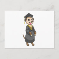 Meerkat als Student mit Diplom
