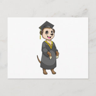 Meerkat als Student mit Diplom Postkarte