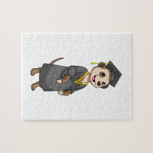 Meerkat als Student mit Diplom Puzzle (Horizontal)
