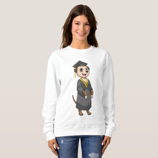 Meerkat als Student mit Diplom Sweatshirt (Vorne ganz)