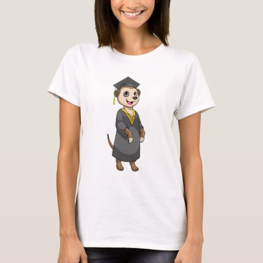 Meerkat als Student mit Diplom T-Shirt (Vorderseite)