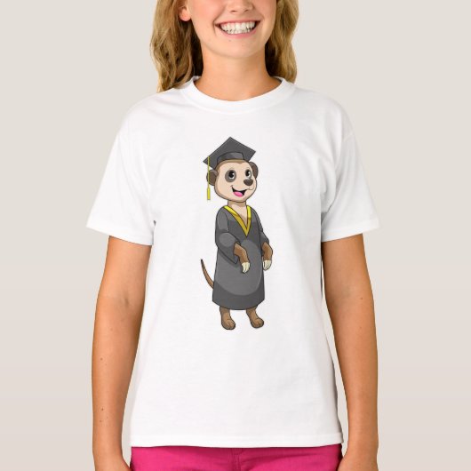 Meerkat als Student mit Diplom T-Shirt (Vorderseite)