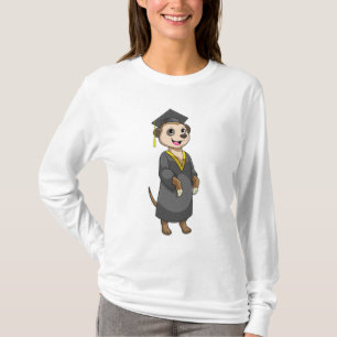 Meerkat als Student mit Diplom T-Shirt